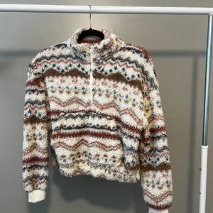 Sherpa Quarter-Zip Long-Sleeve Top